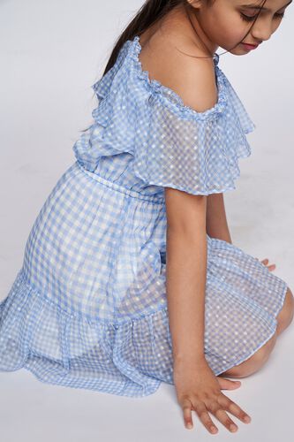 3 - Blue Checks Flounce Dress, image 3
