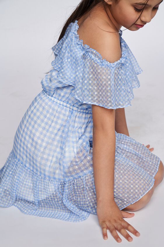 3 - Blue Checks Flounce Dress, image 3