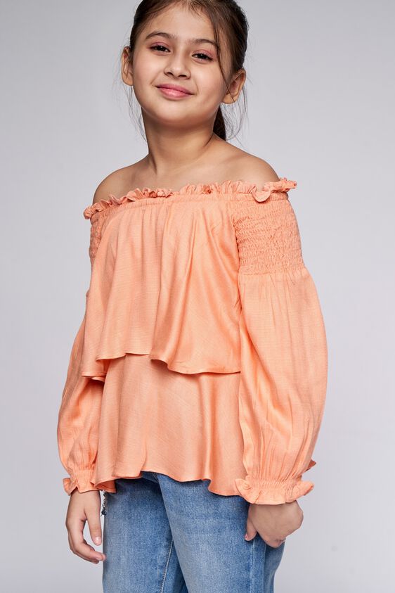 1 - Peach Solid Trapeze Top, image 1