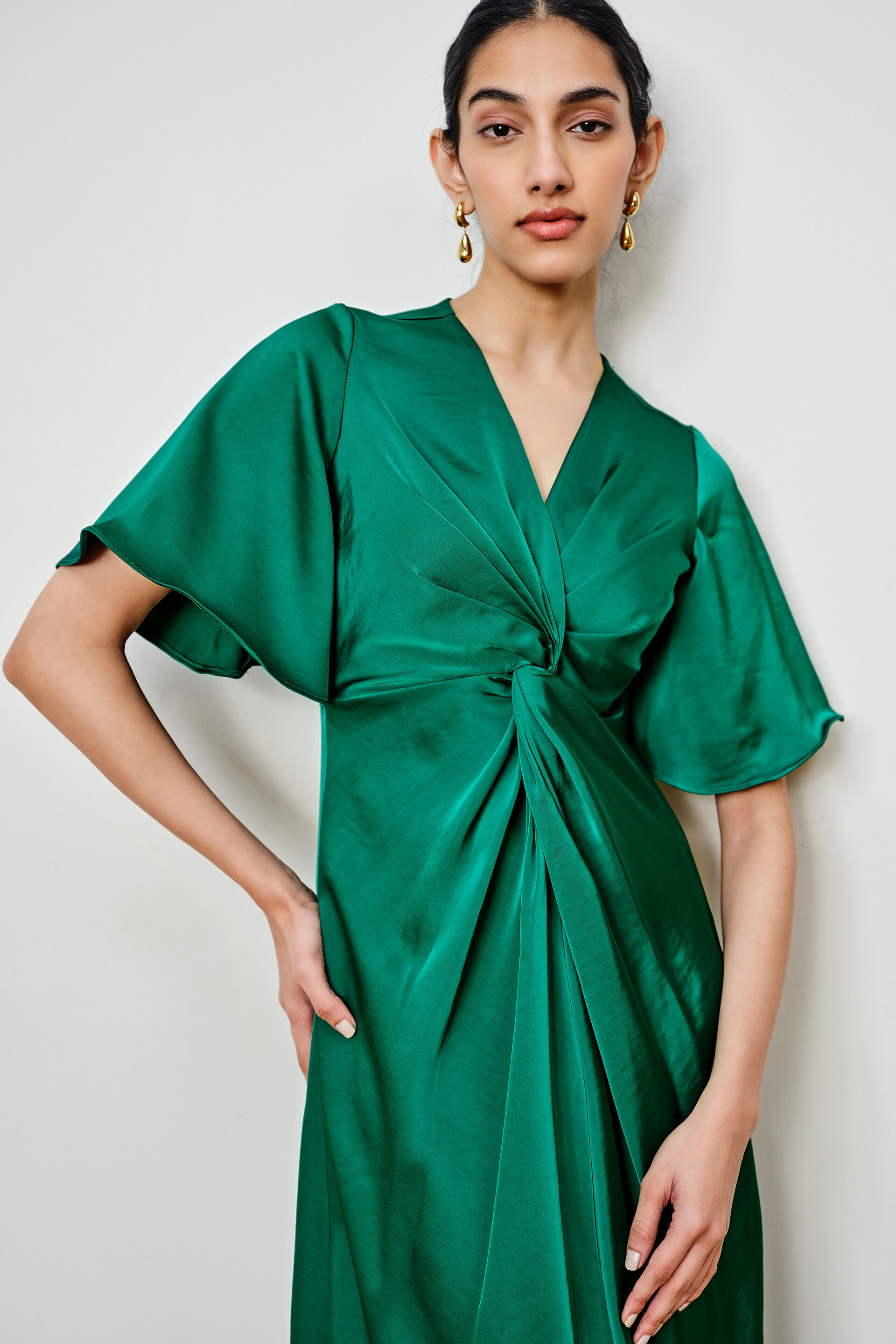 Sorrel Emerald Pleated Maxi Dress, Green, image 2