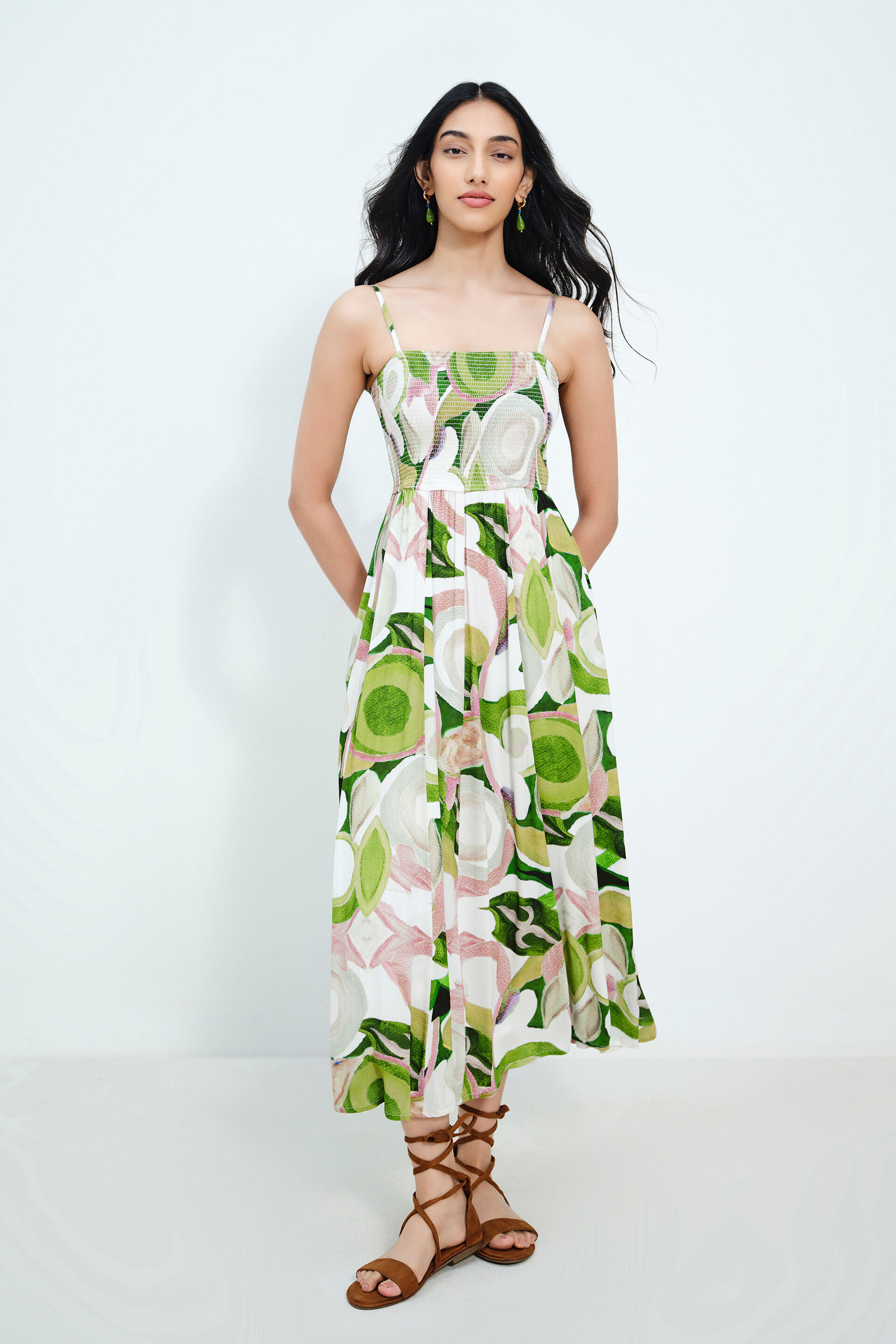 Hint Of Pink Dress, Green, image 1