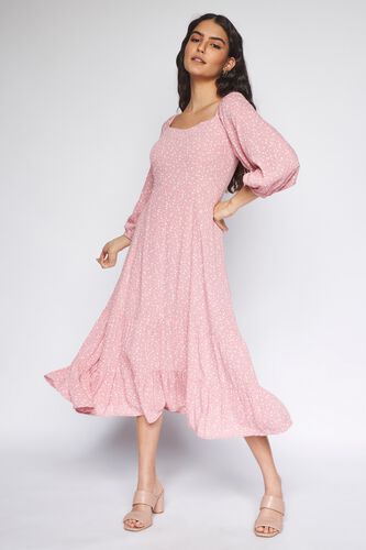 3 - Pink Polka Dots Curved Dress, image 3