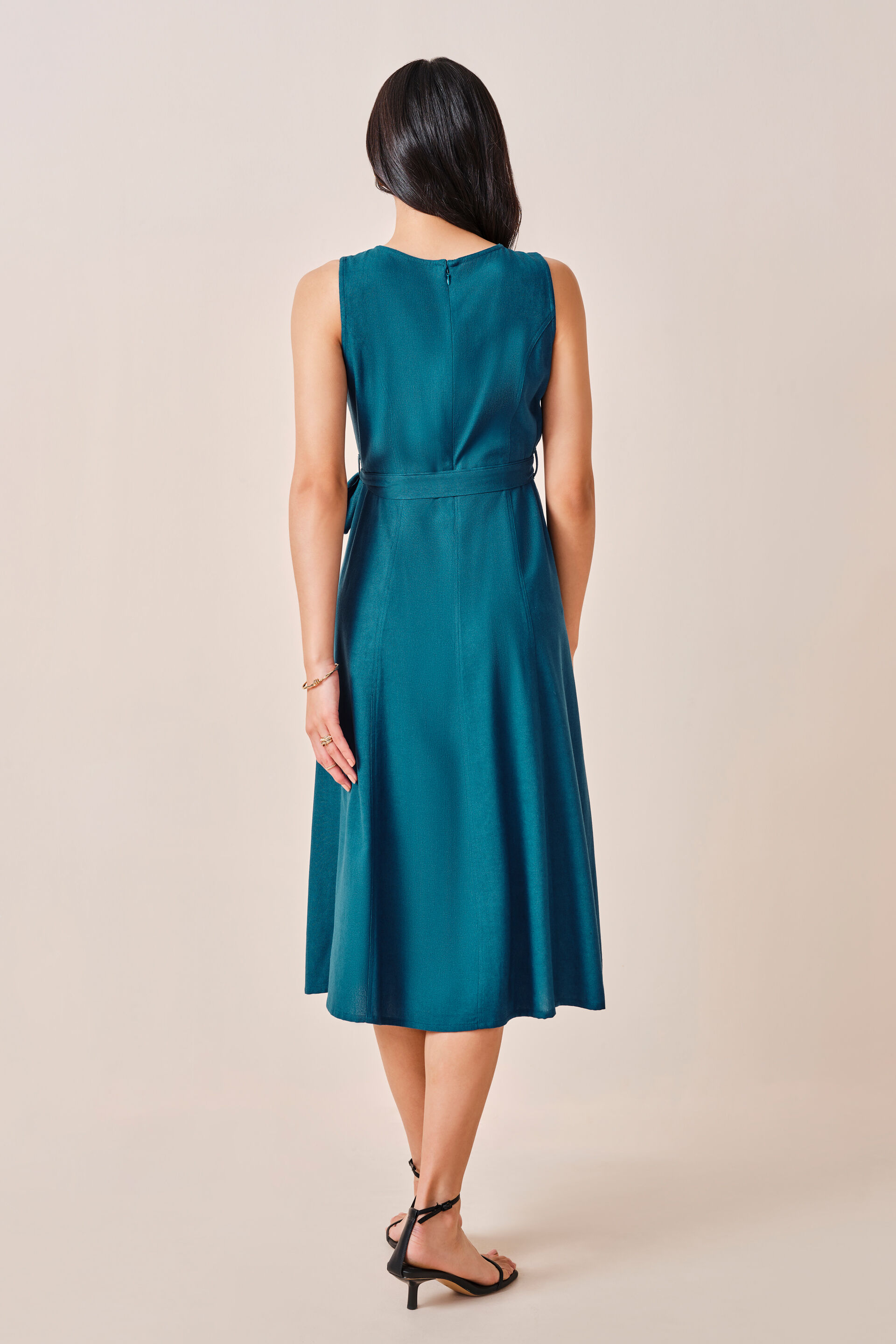 Oceania Vicose-blend Dress, Teal, image 6