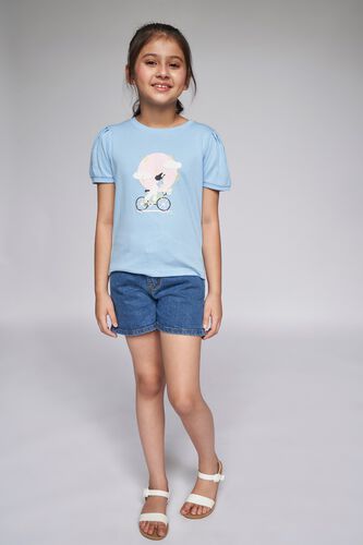 4 - Blue Graphic Straight Top, image 4