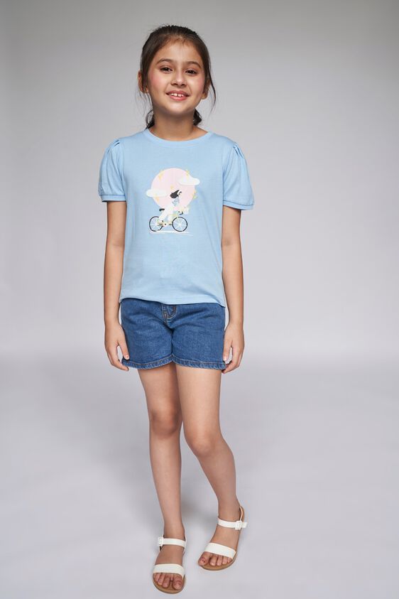 4 - Blue Graphic Straight Top, image 4