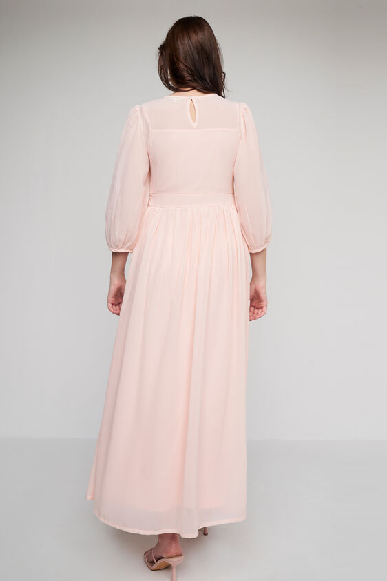 Light Pink Solid Flared Gown, Light Pink, image 5