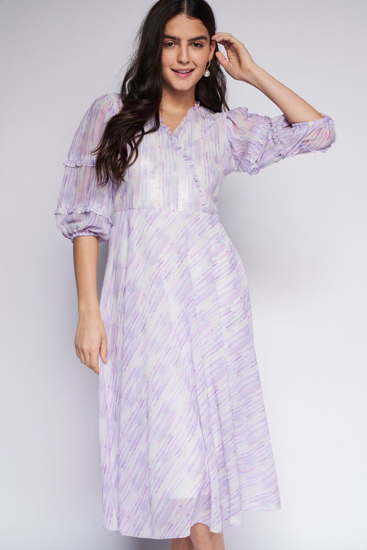 2 - Multi Color Stripes Flared Dress, image 2