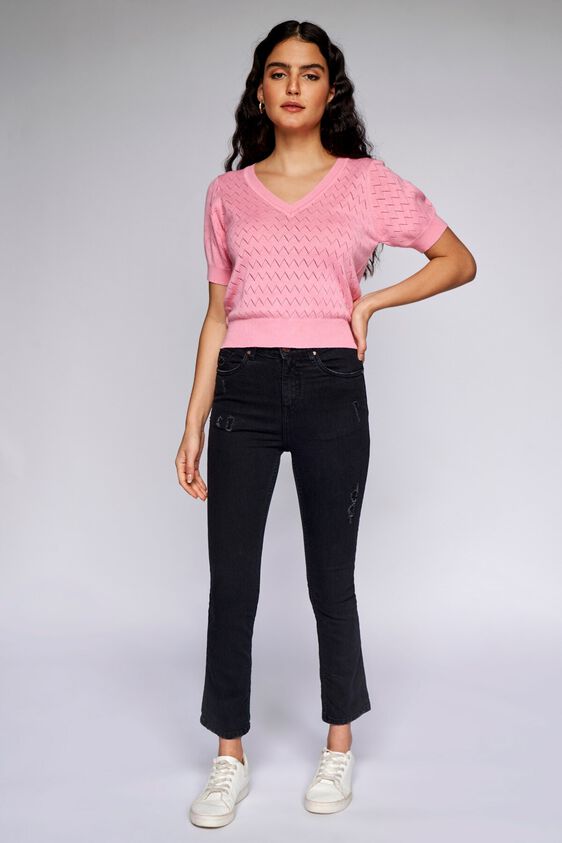 3 - Pink Solid Straight Top, image 3