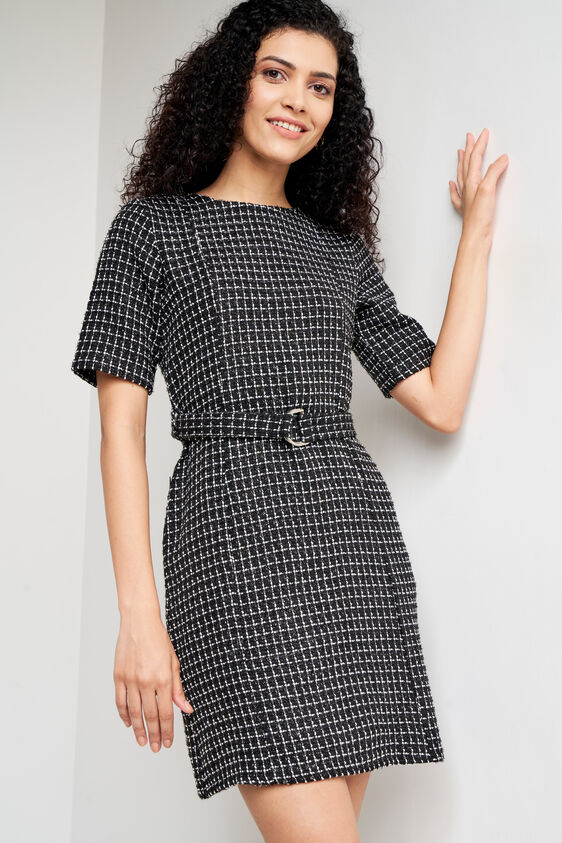 Self Design Straight Dress, Black, image 2