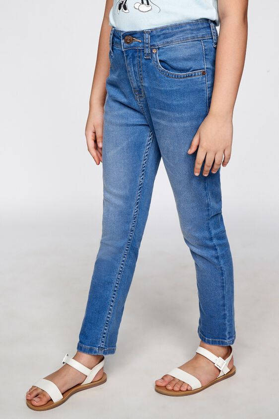 4 - Medium Blue Graphic Straight Bottoms, image 4