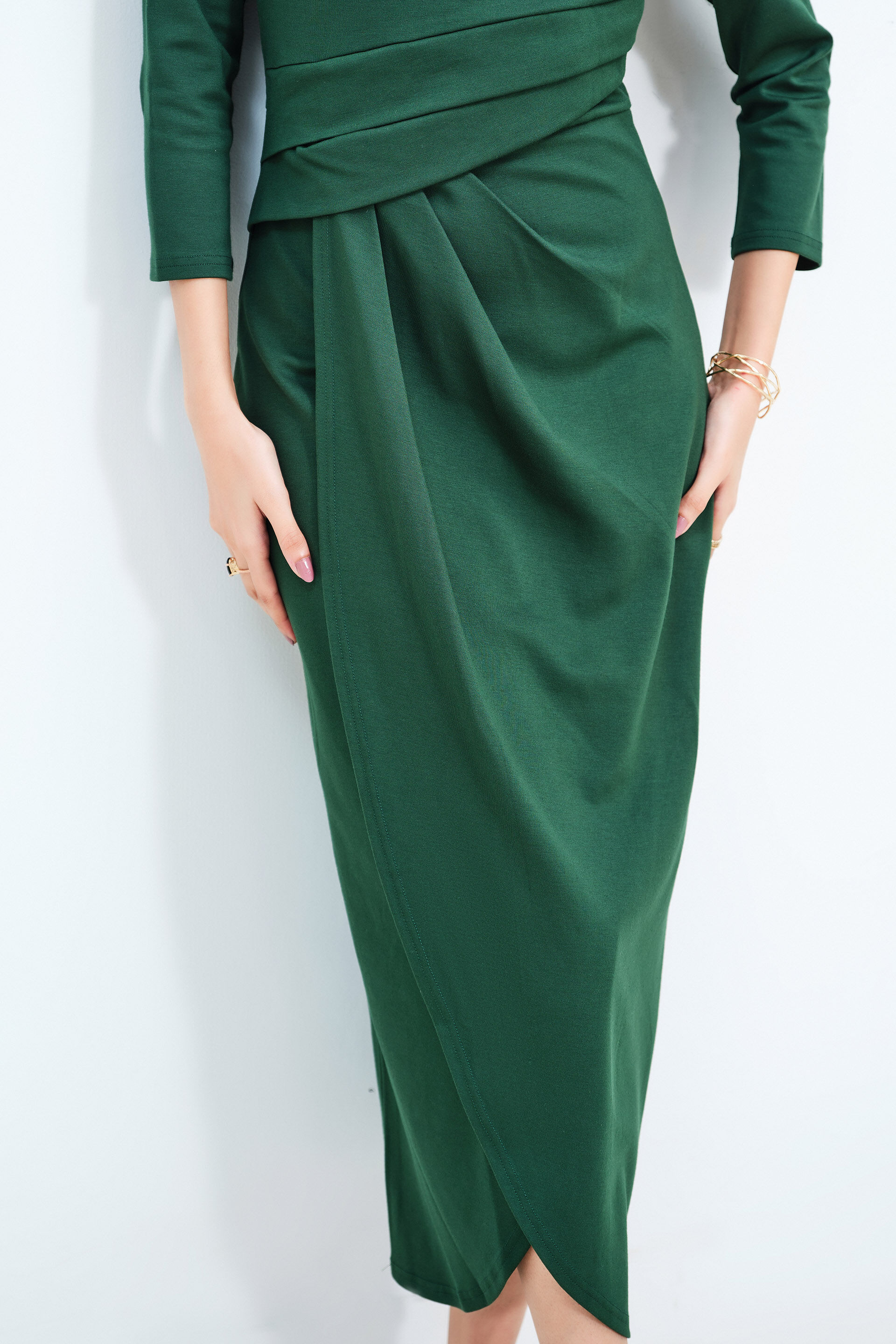Deep Emerald Green Dress, Emerald Green, image 3