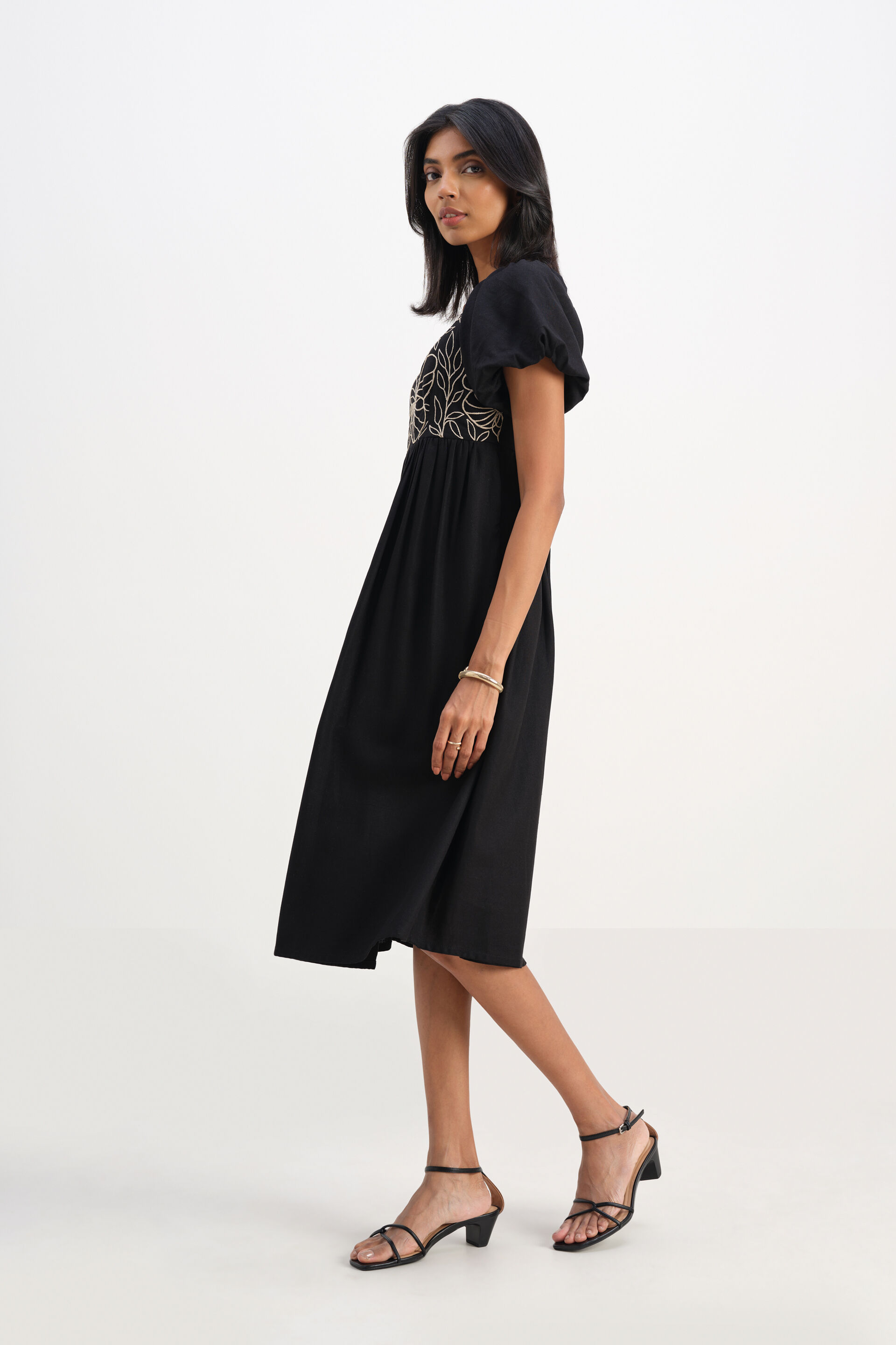 Midnight Bloom Dress, Black, image 3