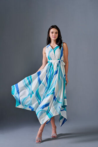 Pacific Wonder Cotton Dress, Blue, image 2