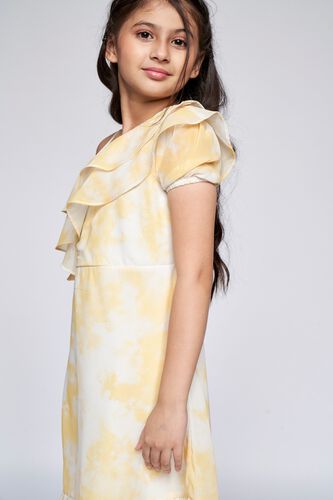 1 - Yellow Tie & Dye Flounce Dress, image 1