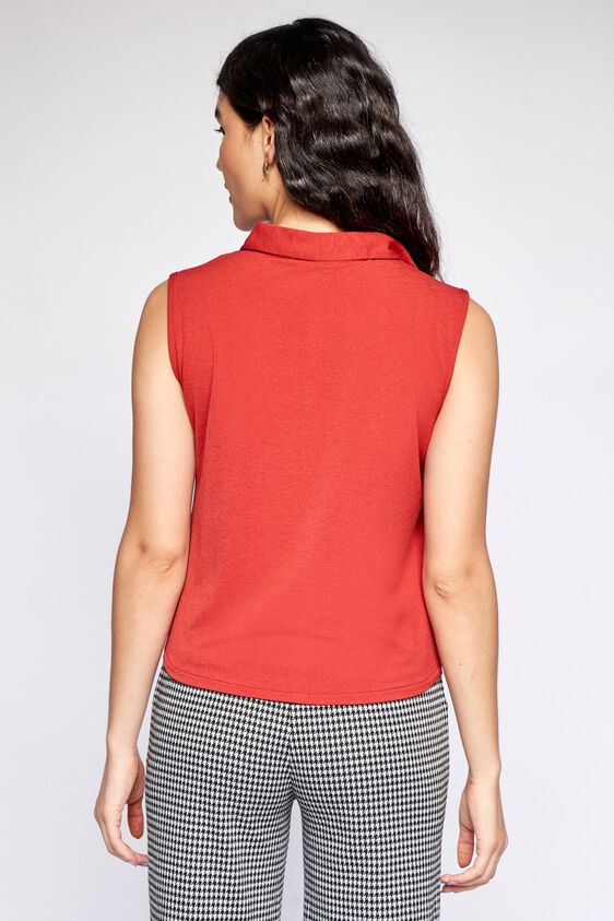 3 - Maroon Solid Tie Ups Top, image 3