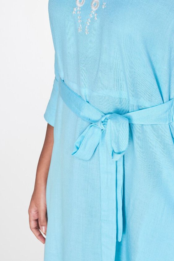 5 - Aqua Embroidered Fit and Flare Tunic, image 5