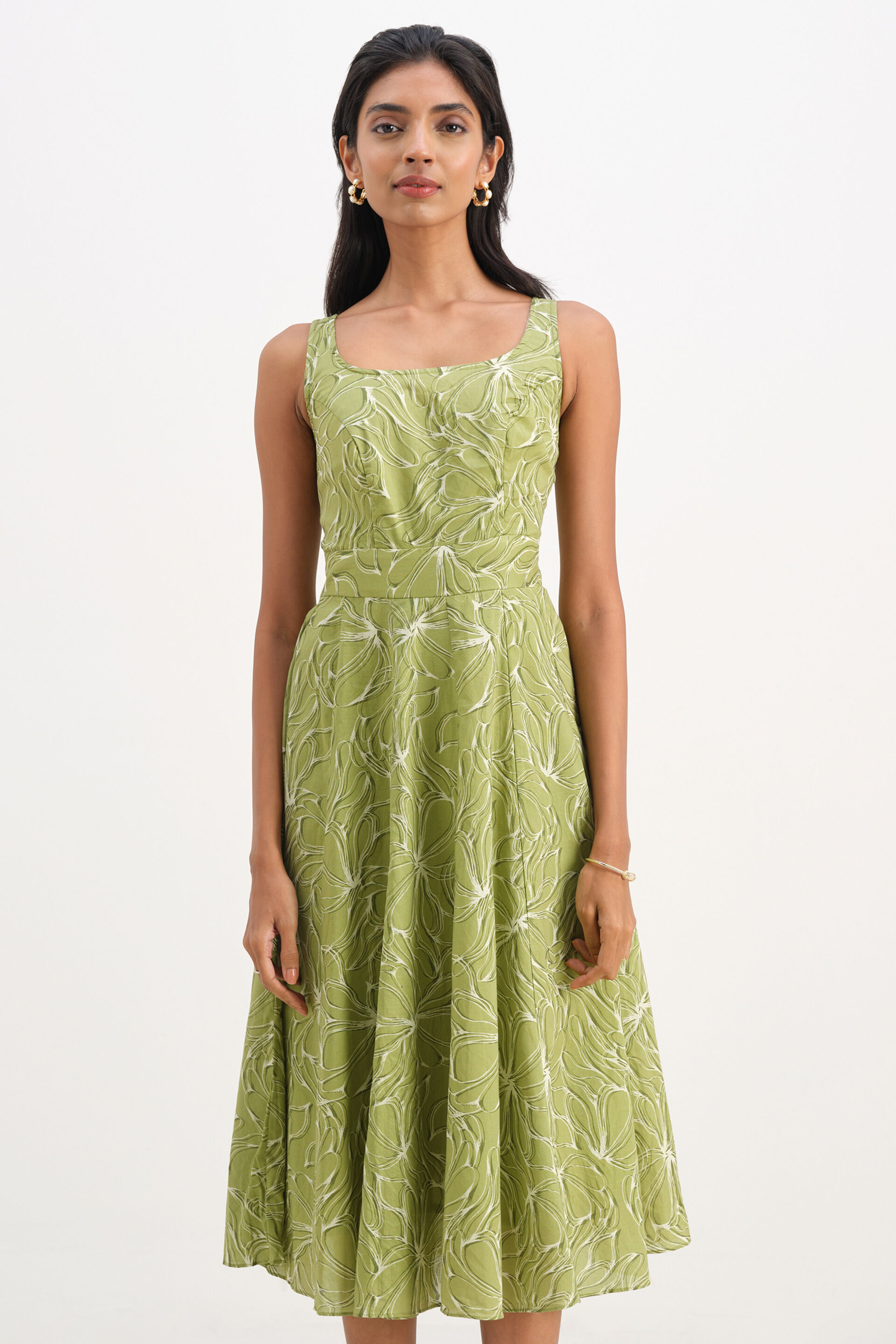 Olive Charm Dress, Green, image 1