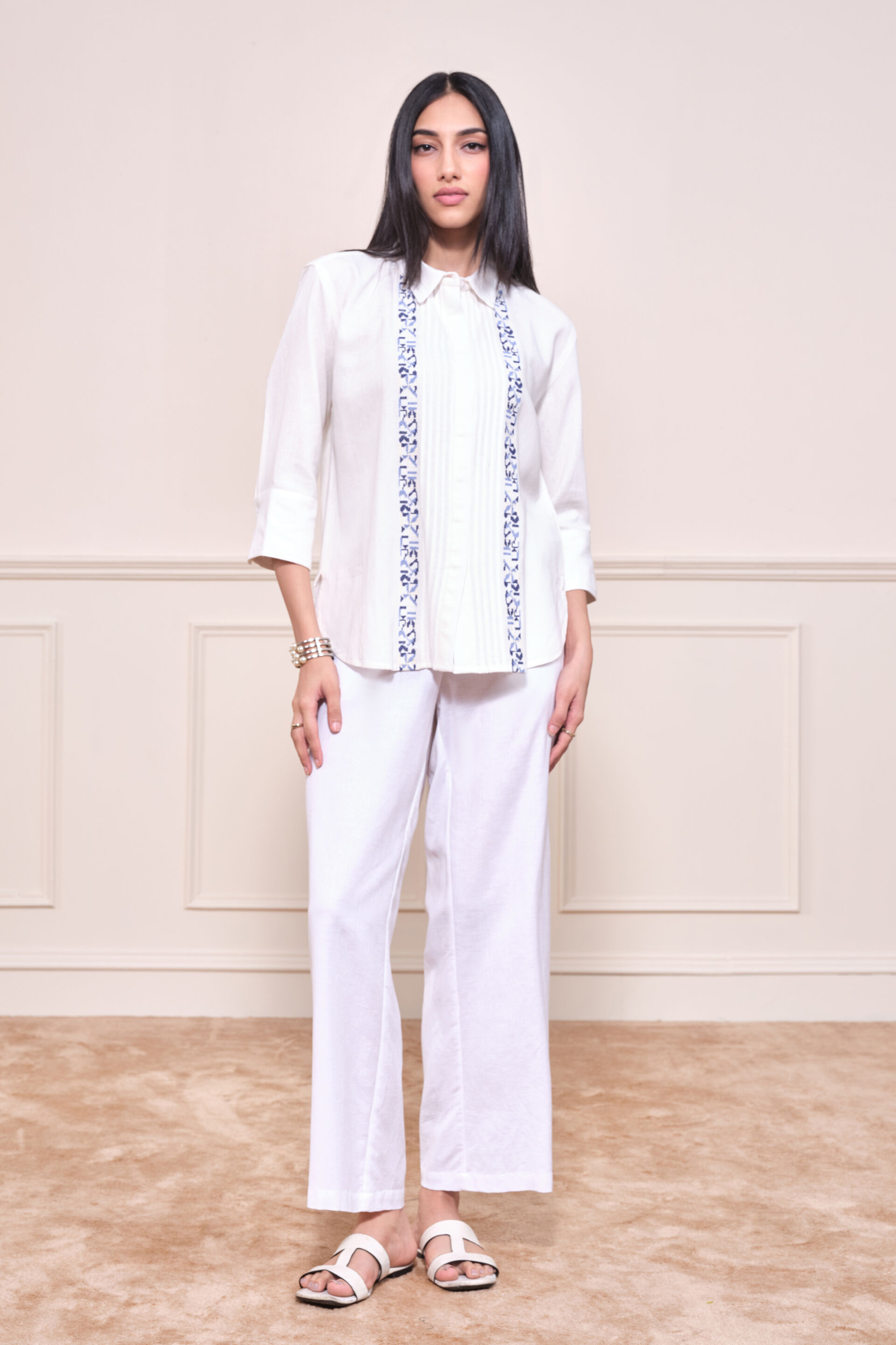 Vintage White Viscose Shirt, White, image 3