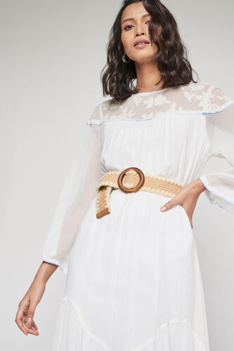 White Solid High-Low Dress, White, image 7