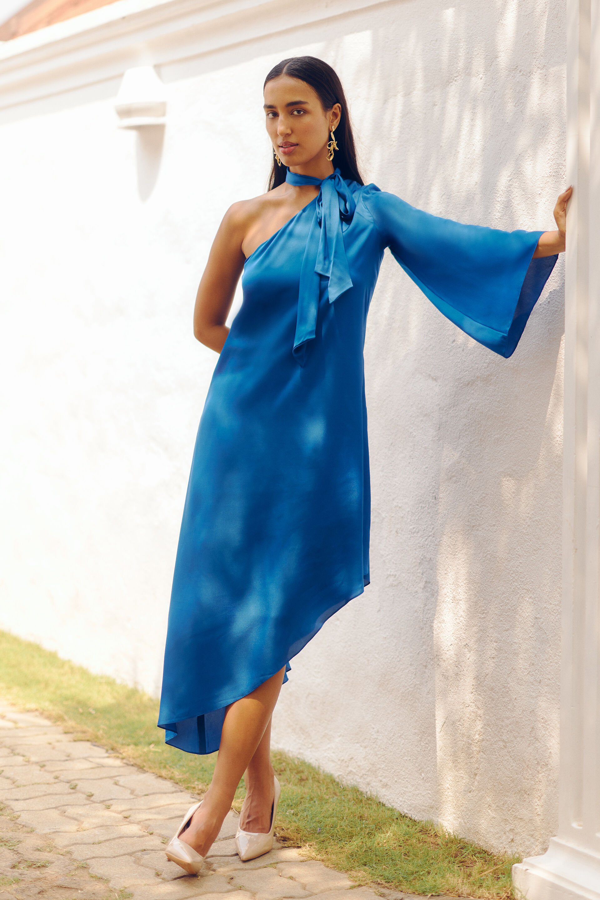 Nomada Asymmetrical Dress, Dark Blue, image 2