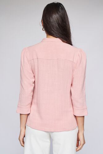 Pink Solid Curved Top, Pink, image 5