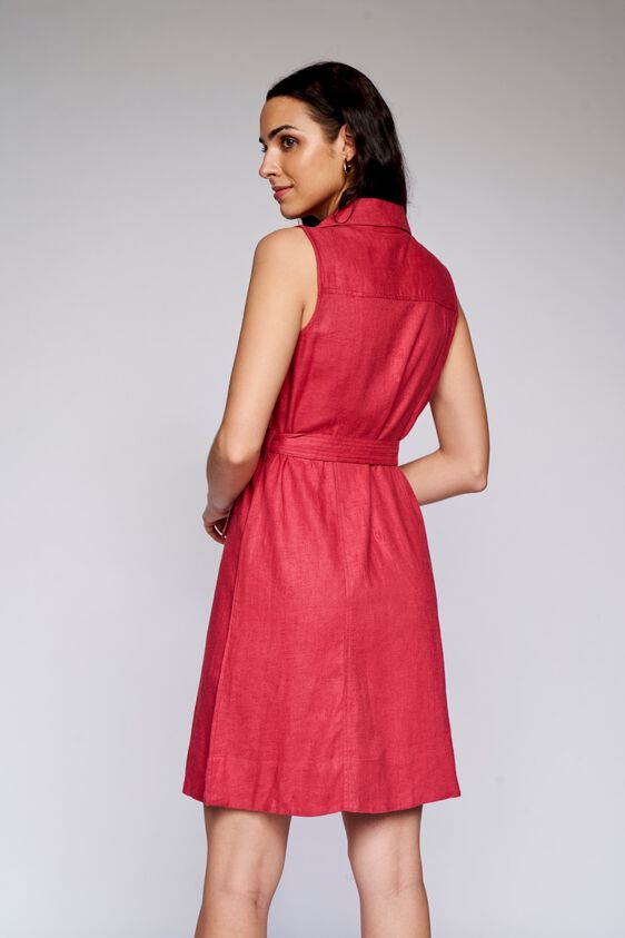 4 - Wine Solid Curved Dress, image 4