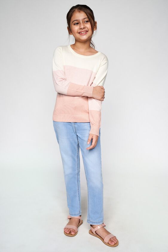 3 - Peach Colour blocked Straight Top, image 3