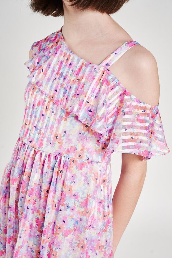 5 - Multi Color Floral Printed Fit And Flare Dress, image 5