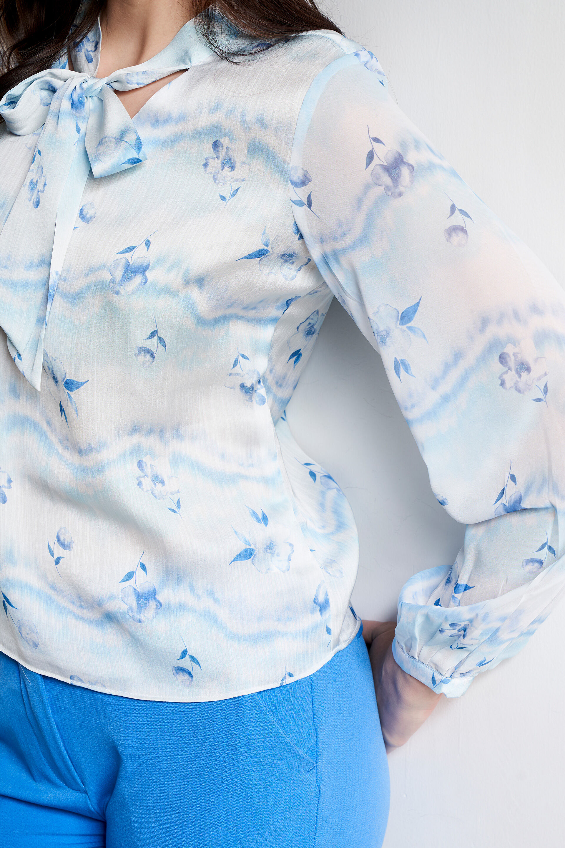 Blue Tie-Up Top, Blue, image 5