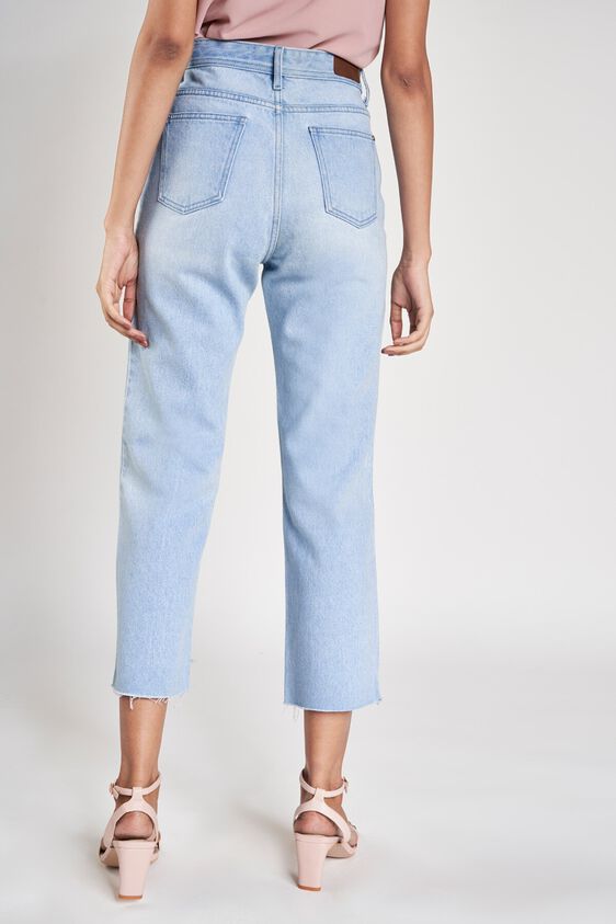 4 - Light Blue Straight Fit Cropped Bottom, image 4