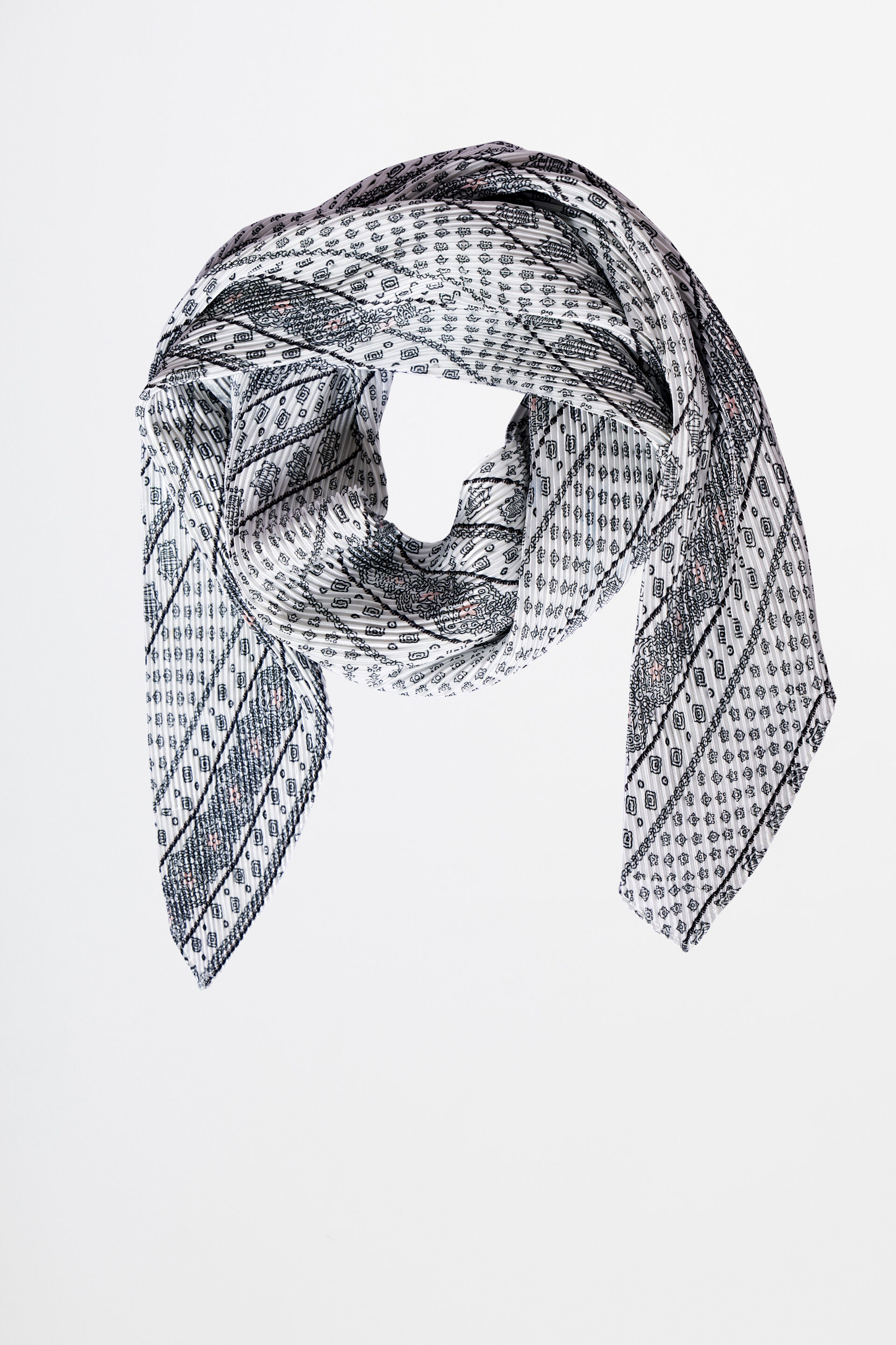 Black Satin Scarf, , image 1