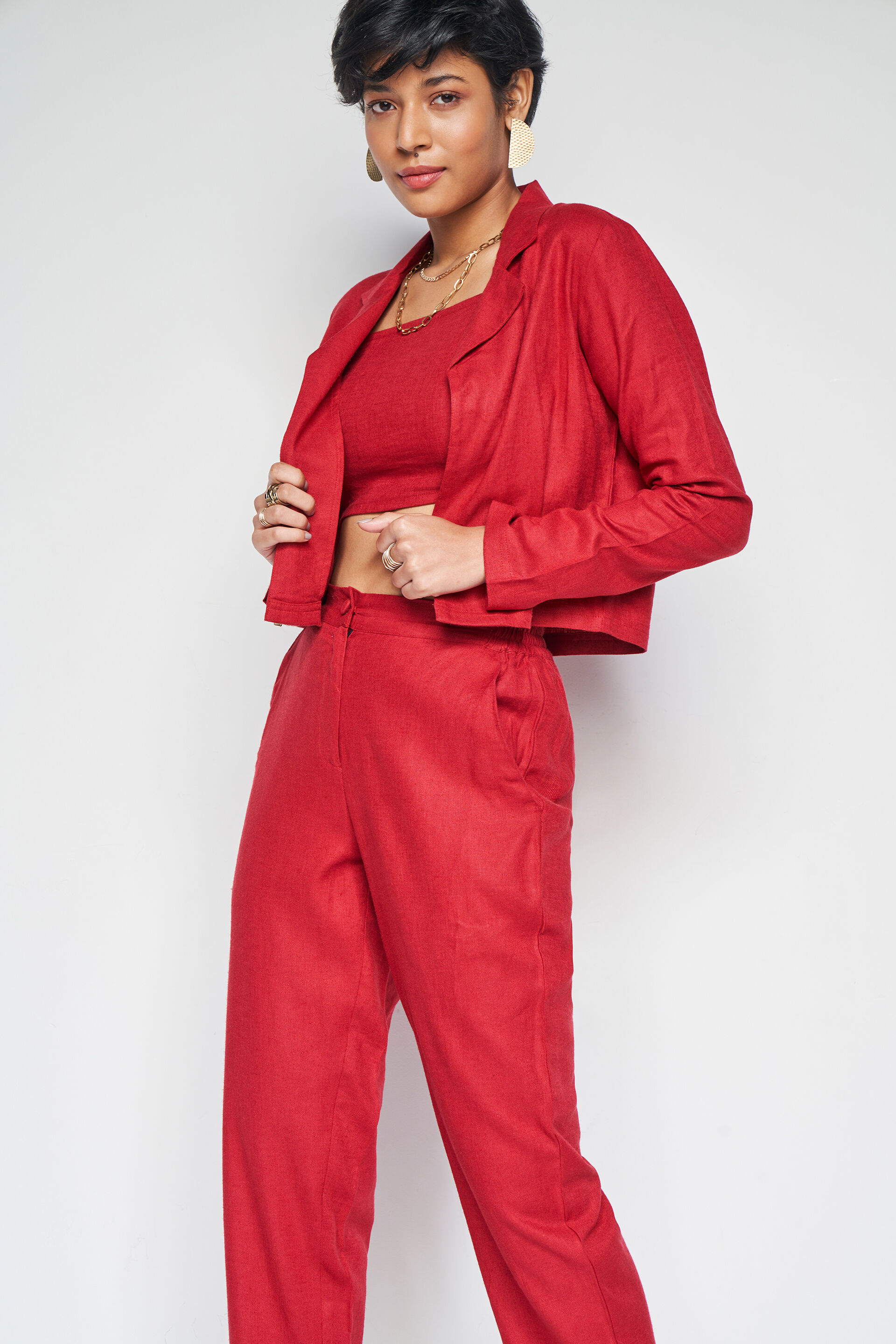 Ruby Solid Co-ords Set, Red, image 4