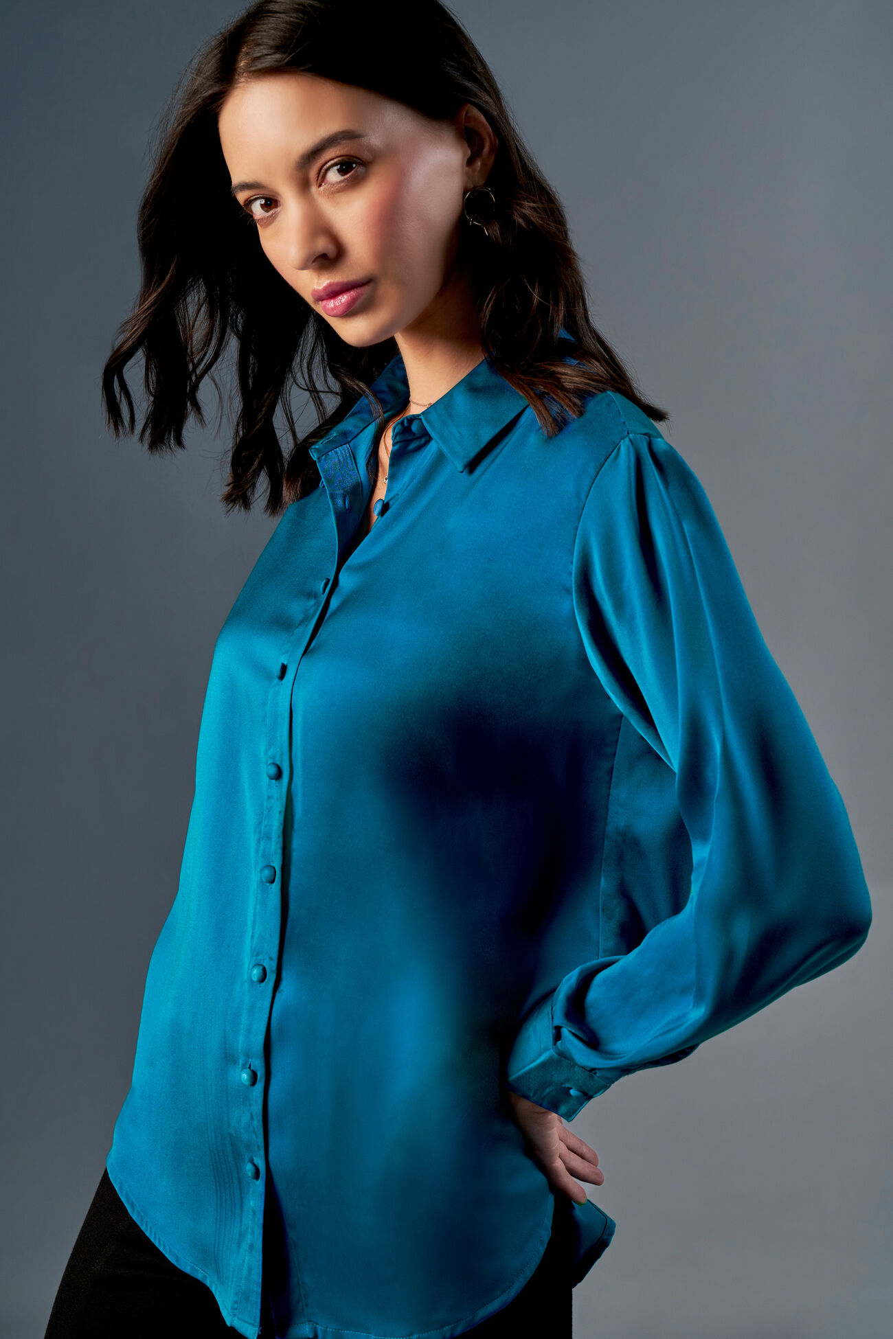 Teal Orchid Shirt, Teal, image 5