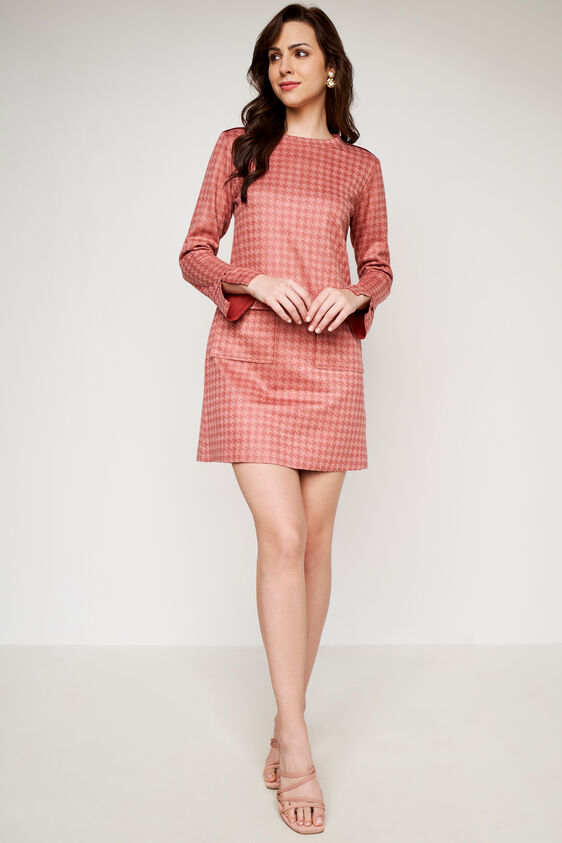 Pink Abstract Straight Dress, Pink, image 2