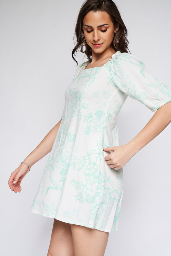 Mint Floral Fit And Flare Dress, Mint, image 1