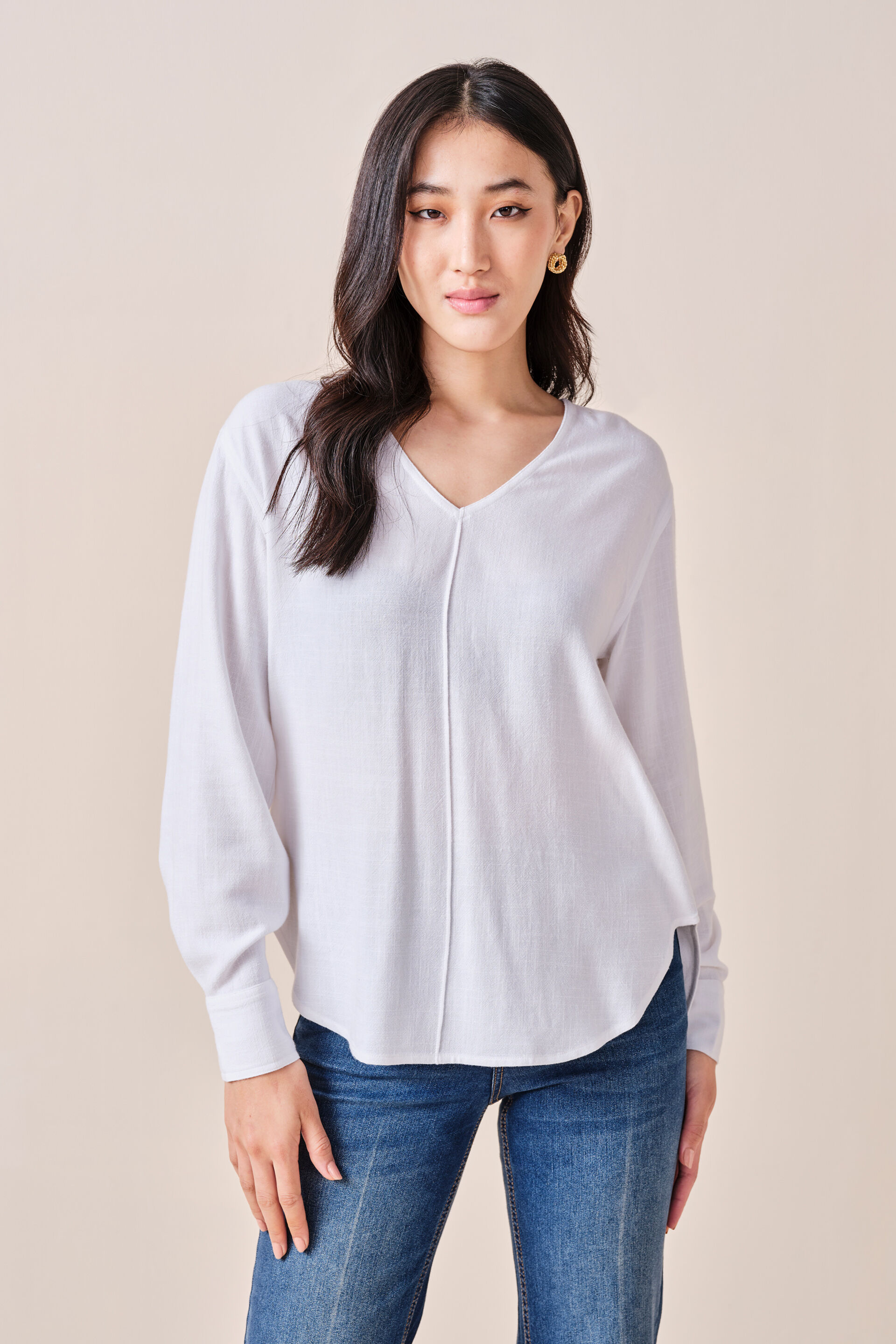 White Dreams Rayon-blend Top, White, image 1