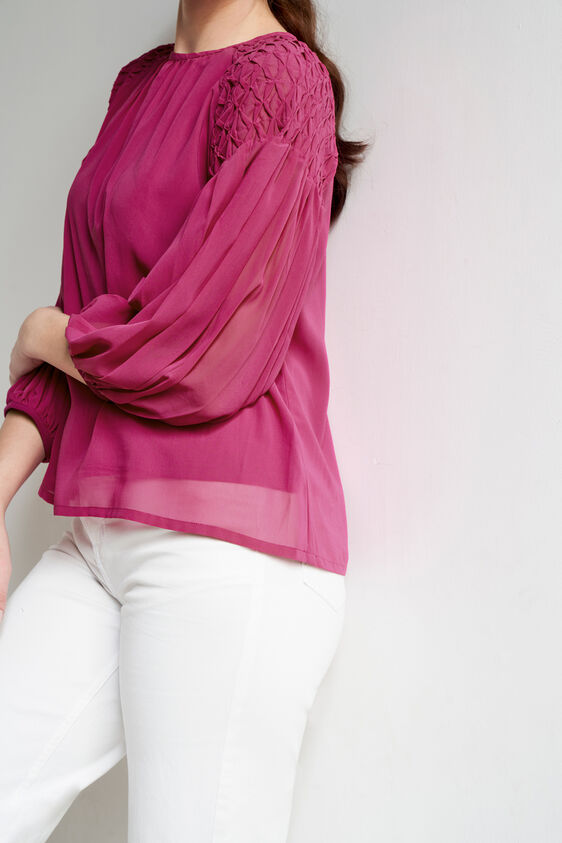 Pink Solid Straight Top, Pink, image 6