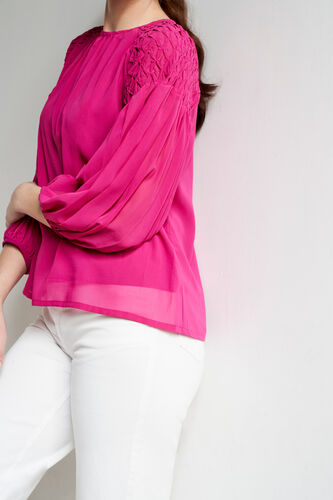 Pink Solid Straight Top, Pink, image 6