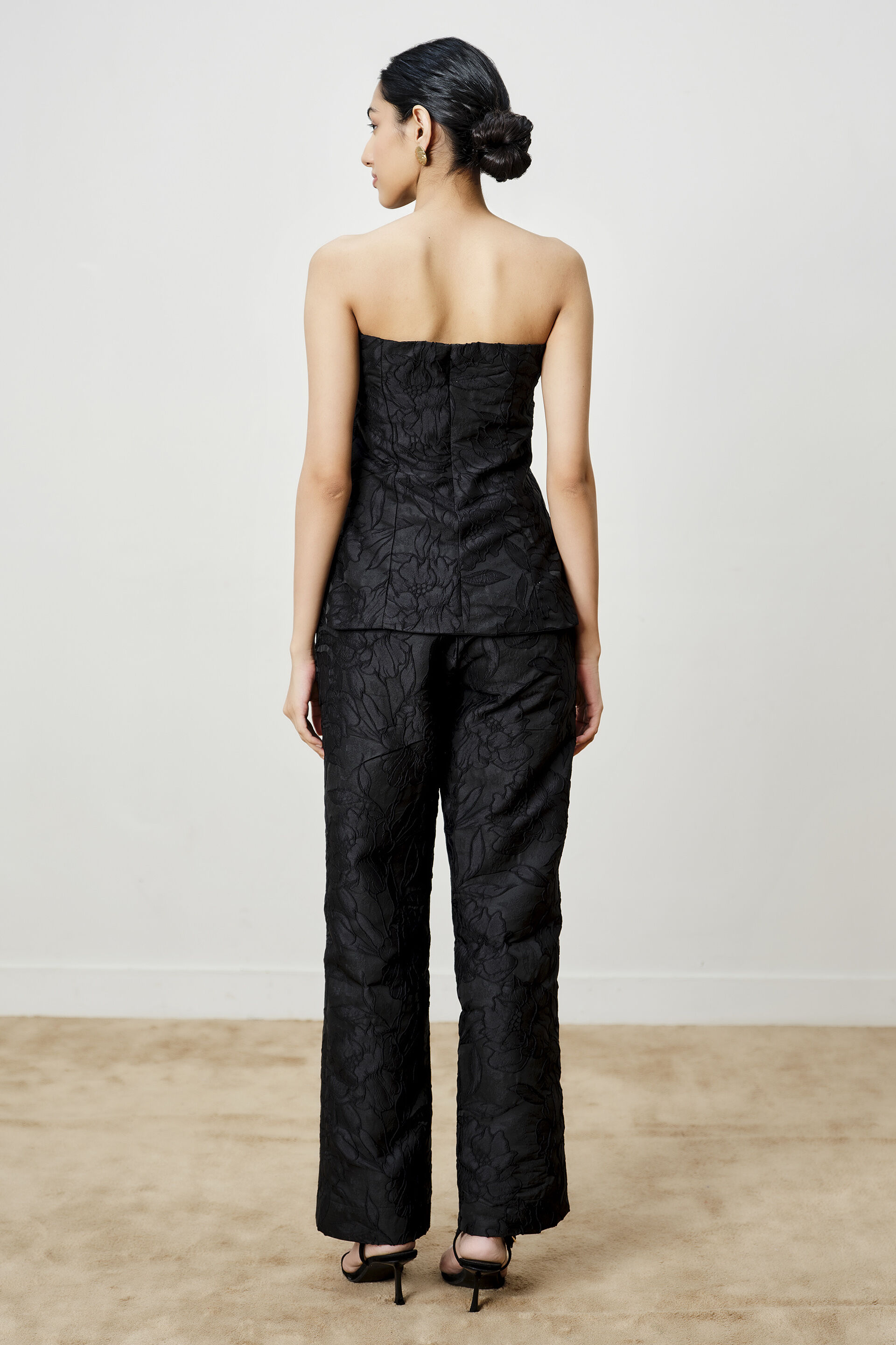 Black Beaded Jacquard Co-ord Set, Black, image 7