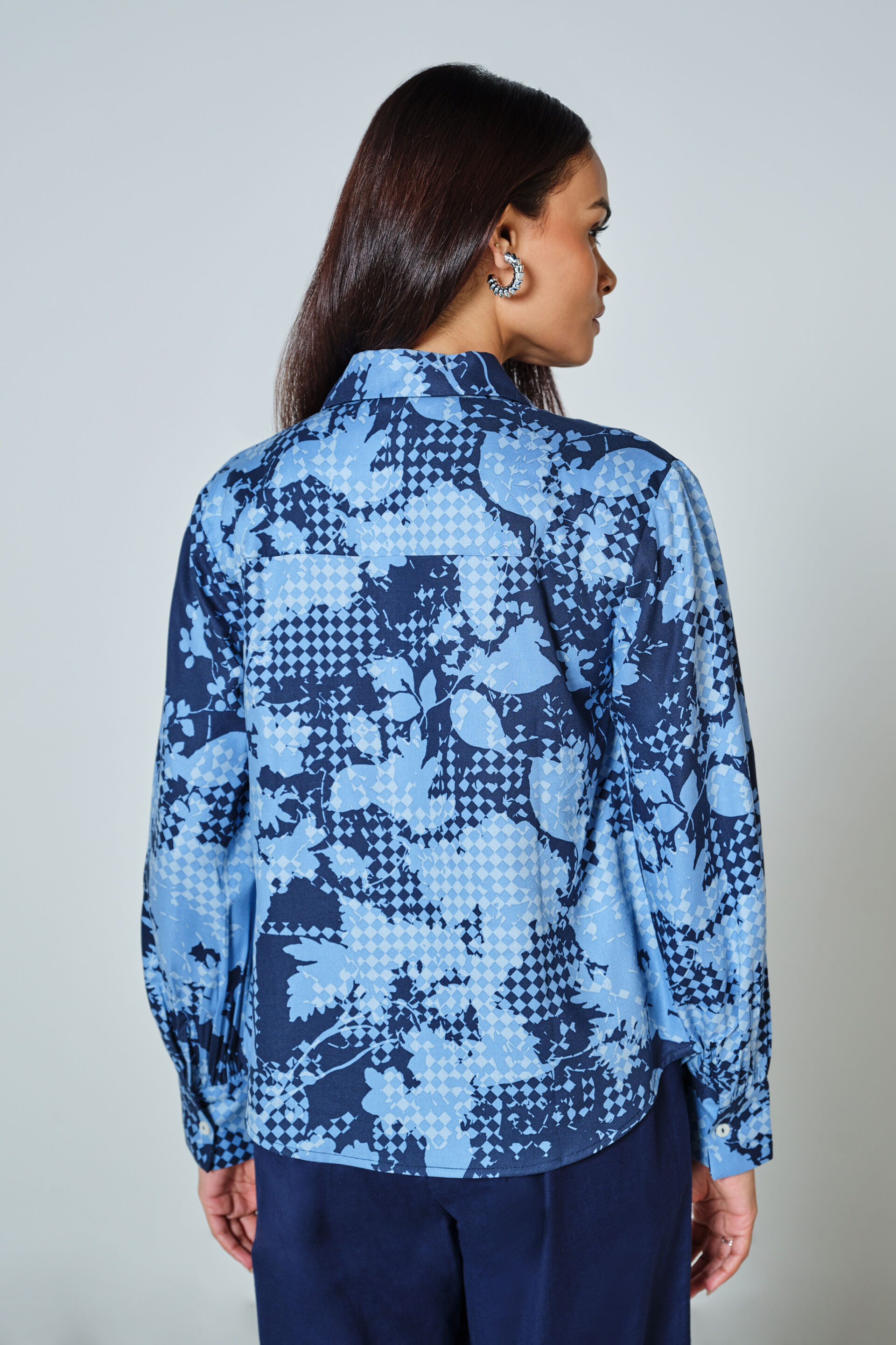 Nessa Floral Top, Blue, image 5