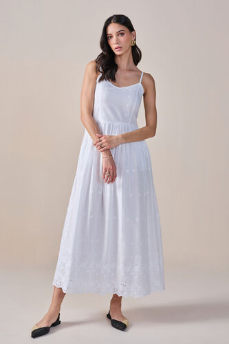 Bloomingale Cotton Dress, White, image 1