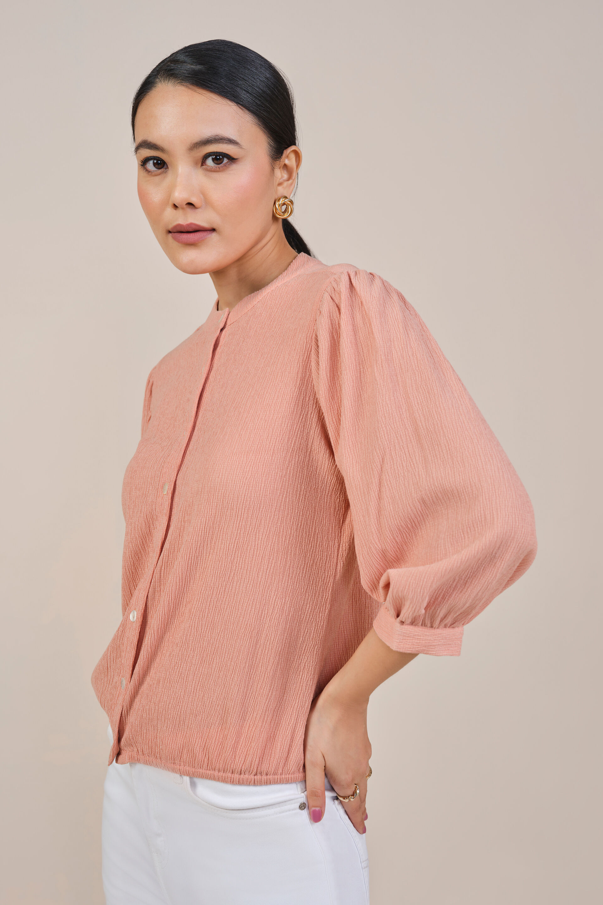 Peach Casual Shirt, Peach, image 5
