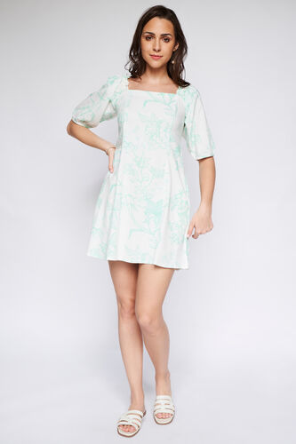 Mint Floral Fit And Flare Dress, Mint, image 2