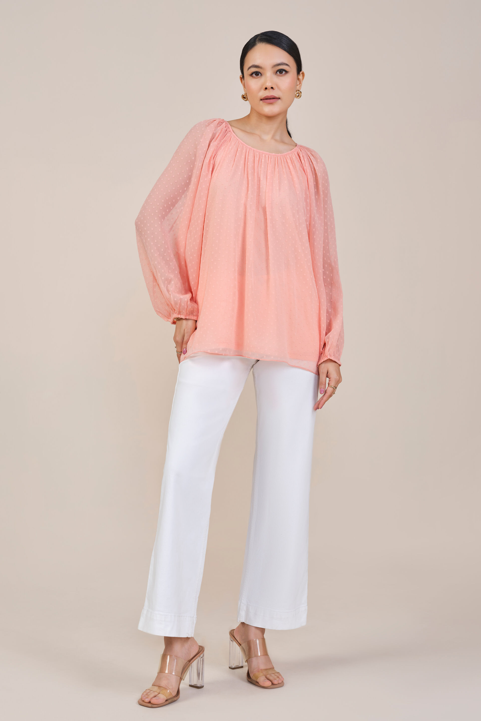 Peach Blossoms Top, Peach, image 2