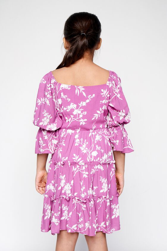 5 - Purple Floral Fit and Flare Dress, image 5