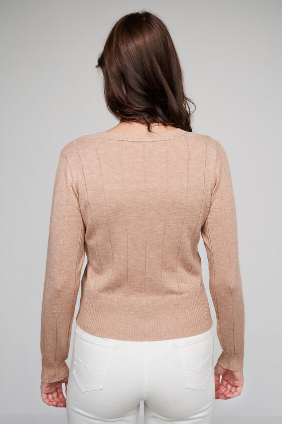 Beige Self Design Straight Suit, Beige, image 5