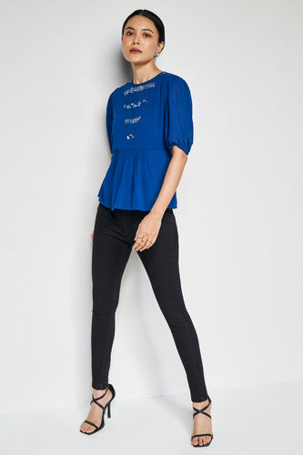 All I Sea Peplum Top, Blue, image 3