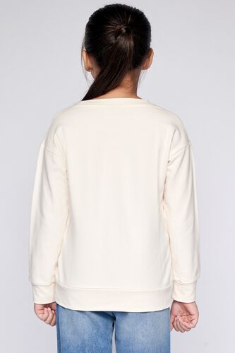 4 - Cream Graphic Straight Sweatshirt, image 4