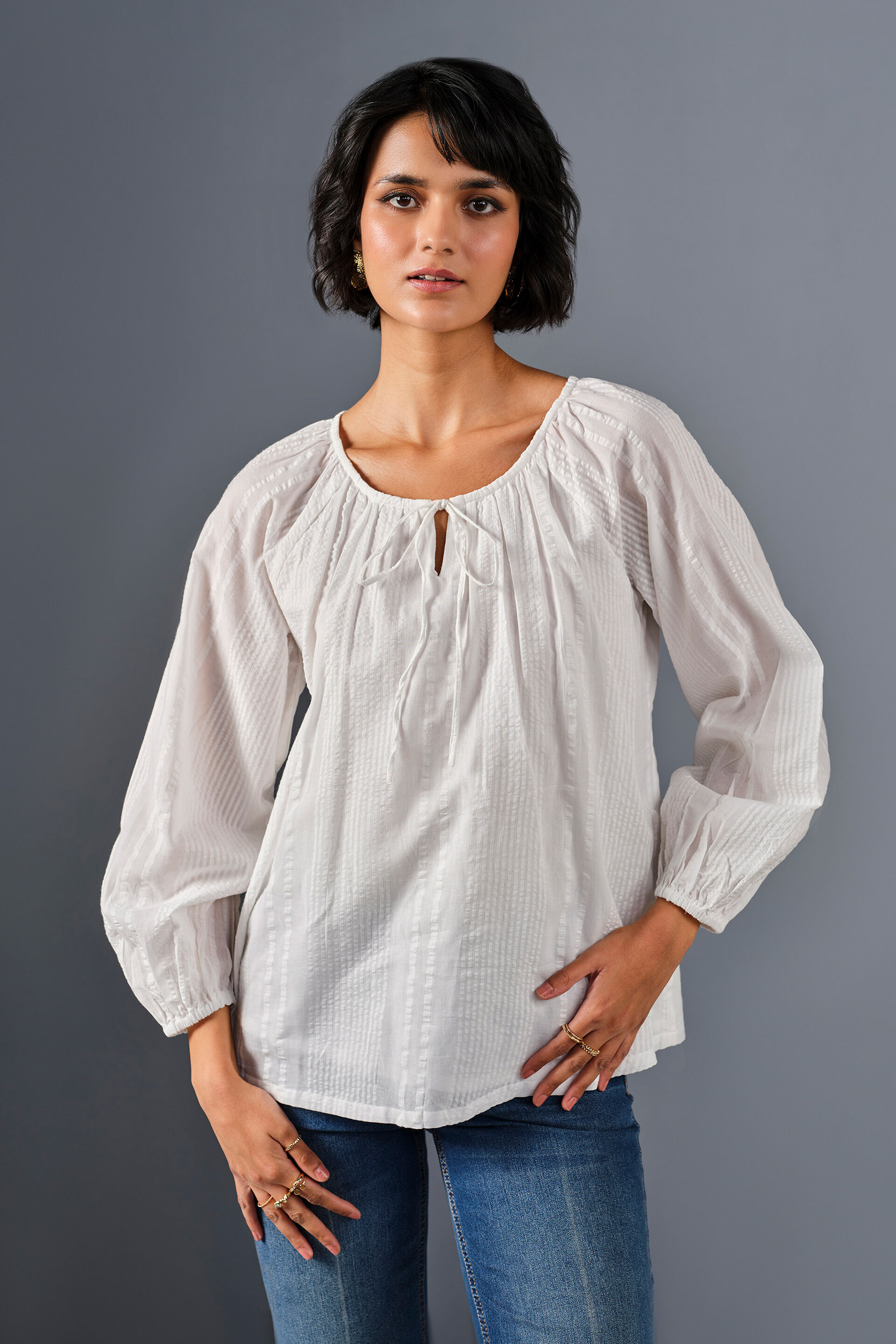 Breezy Day Cotton Top, White, image 3