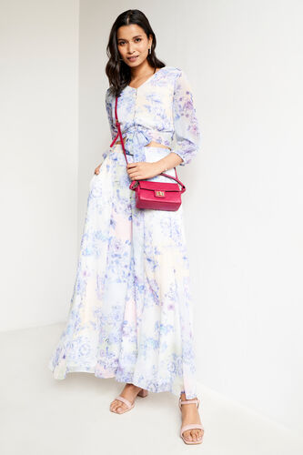 Multi Floral Crop Top-Pallazo Set, Multi Color, image 2